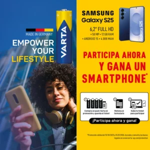 Pilas Varta sortea un Samsung Galaxy S25