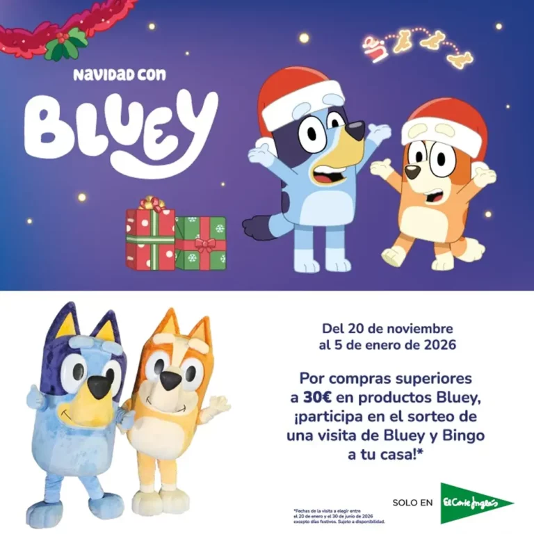 Sorteo de Navidad de Bluey y Bingo en El Corte Inglés