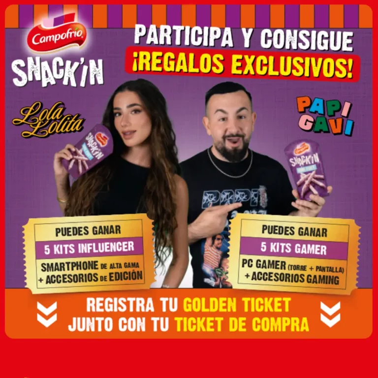 Snackin de Campofrío regala 5 smartphones y 5 PC Gaming